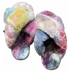 Cozy Plush Tie-Dye Slippers size 4 US